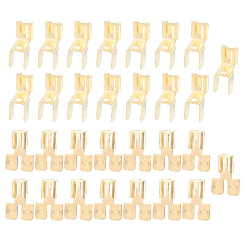 

30Pcs Double Piggybacks Spades Connectors Quick Disconnect Electrical 2 Way Wire Terminals Adapter Brass Spades Connectors 1