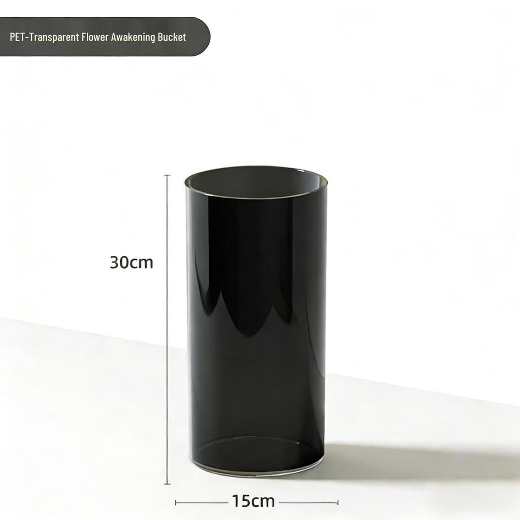 Acrylic Transparent Vase for Flower Arrangements and Lucky Bamboo - Large Straight Cylinder Design