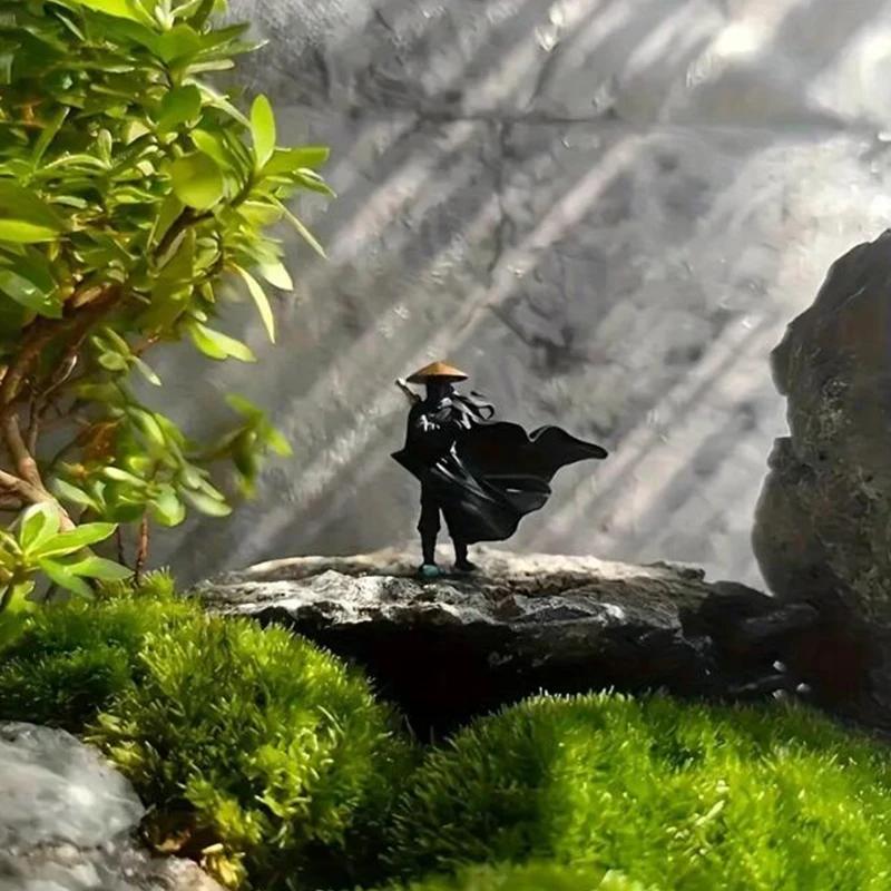 3pcs Mini Samurai Ninja Figurines Cool Car Ornaments China Chivalrous Swordsman Dashboard Decor for Car Interior Decoration
