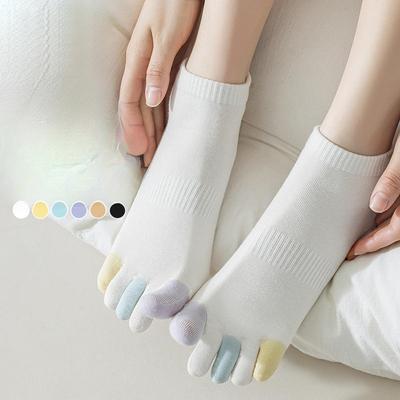 Five-finger Socks for Women, Summer Thin Style, Candy-colored, Sweat-absorbing and Anti-athlete Short Socks for Women In Summer