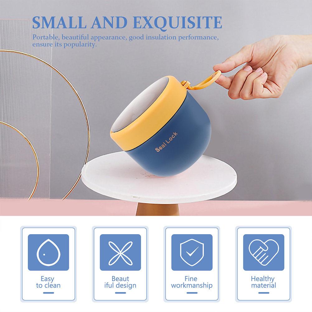 Portable Stainless Steel Breakfast Cup 450Ml Anti-Leak Oatmeal Container for Outdoor Travel Office Multi-Purpose Food Drink