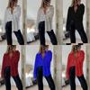 2025 Autumn/Winter European & American Sequin Long Sleeve Turn-Down Collar Sexy Women's Shirt Jacket