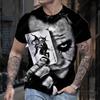 Joker Letnie Klasyczne Koszulki Męskie Zabawny Szkic Twarzy Jokera Clown 3D