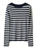 Women's Blue & White Striped Knit Pullover - Spring 2026 Collection