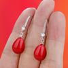 Women's Elegant Pearl Drop Earrings Sparkling Rhinestone Inlaid Hook Earrings for Wedding and Engagement