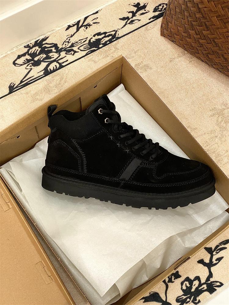 

Sangpo winter new Hailand men s shoes snow boots integrated fur piled thickened short tube warm wool cotton shoes 44 чёрный