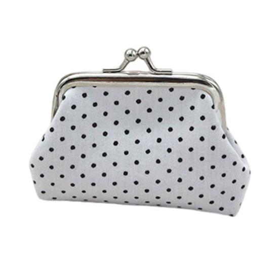 Women Coin Purse, Polka Dot Printing Mini Lightweight Pouch, Pocket Size Kiss Lock Coin Pouch, for Coins Earrings Hair Ties Small Items