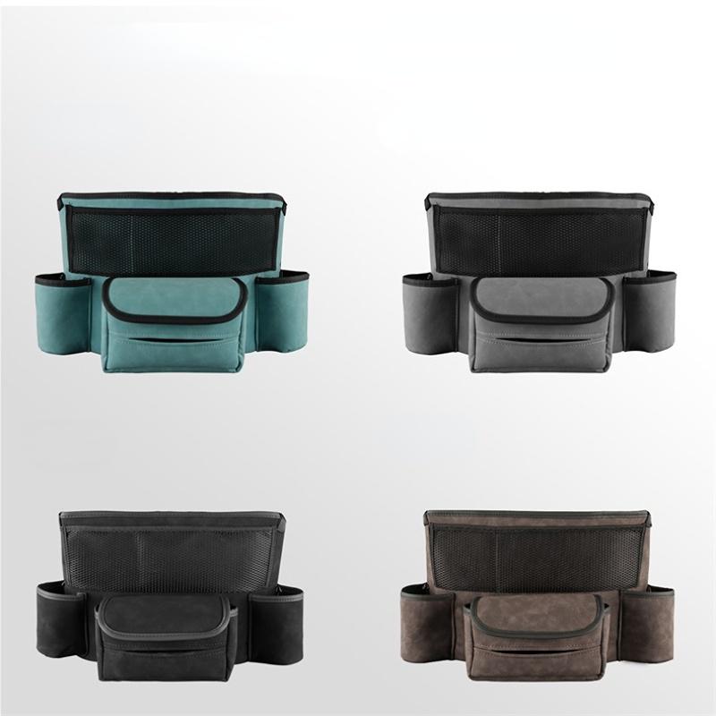 Leather Car Organizers and Storage Bag Between Front Seats Auto Consoles Organize Tissue Water Cup Net Pocket Barrier of Pet