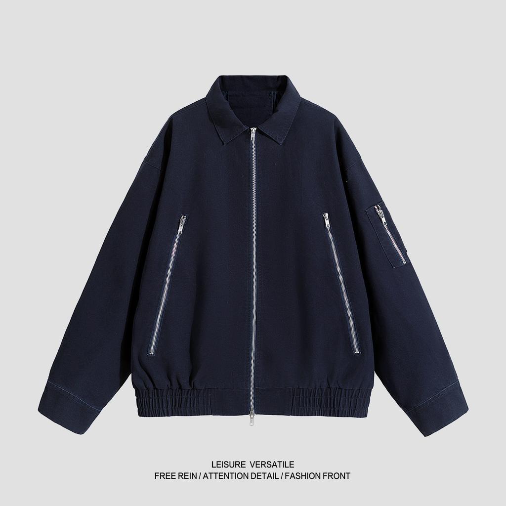 Pure Cotton Jacket Men's New Jacket American Washed Old Lapel Men's Tops Spring and Autumn Clothing