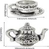 50PCS Teacup:14*7mm/0.55*0.28inch Silver Tea Cup and Teapot Charms  Bracelets