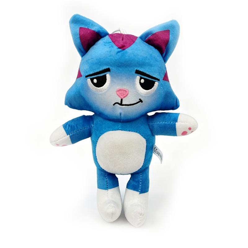 Mignonne Peluche Chat Dessin Animé Douce Peluche Animale Jouet Adorable Moelleux Décor de Chambre Figure de Collection Cadeau Pour Enfants 11cm-30cm bleu