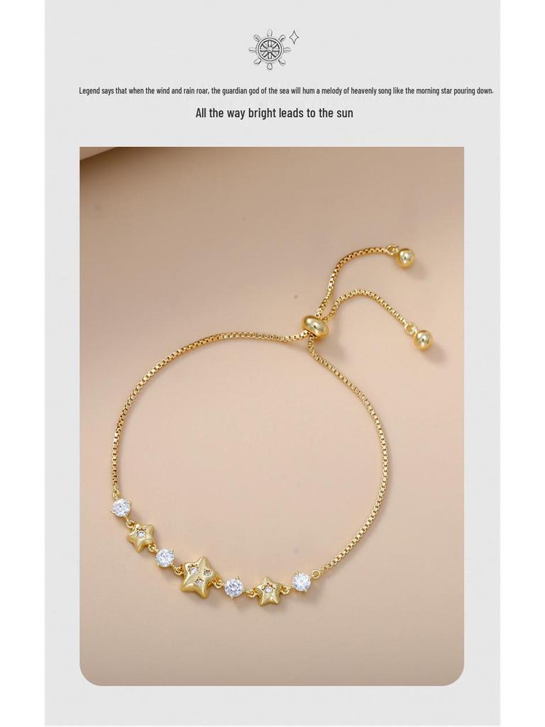 Copper Alloy Star Pull-Out Bracelet: Luxurious, Trendy Women's Jewelry