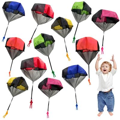Non-Toxic 6/12Pcs Parachute Toy Tangle Free Outdoor Flying Parachute Hand Throw Flying Toys For Spring Children'S Day Kids Party Favors