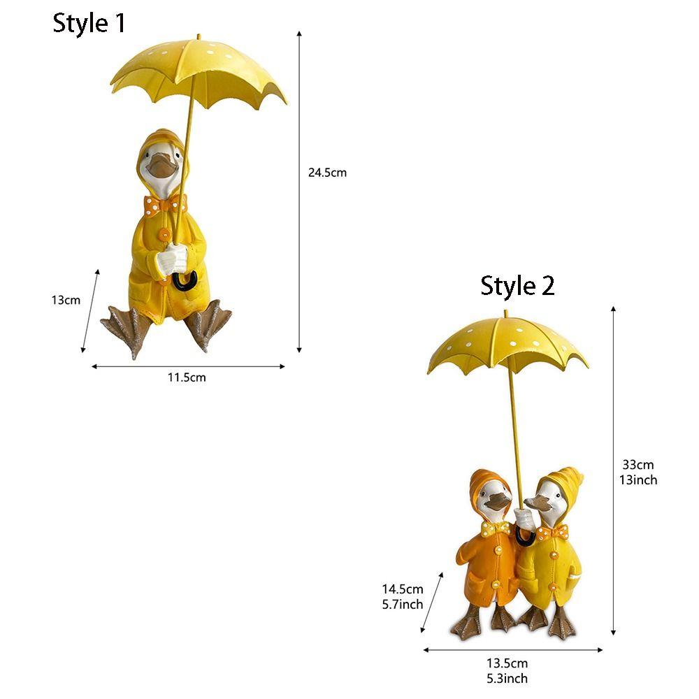 Cartoon Ducks Statue Resin Animal Sculpture Garden Decor Miniatures Figurine  Outdoor