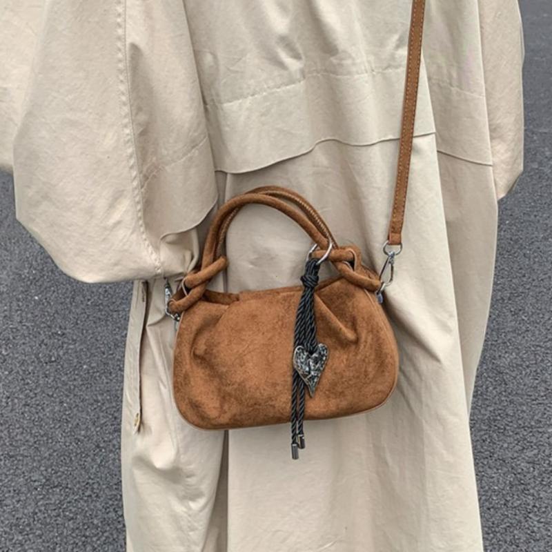 Small Suede Fashion Leather Shoulder Bags for Women 2026 Luxury Designer Brand Trend Crossbody Bag Females Short Handle Handbags