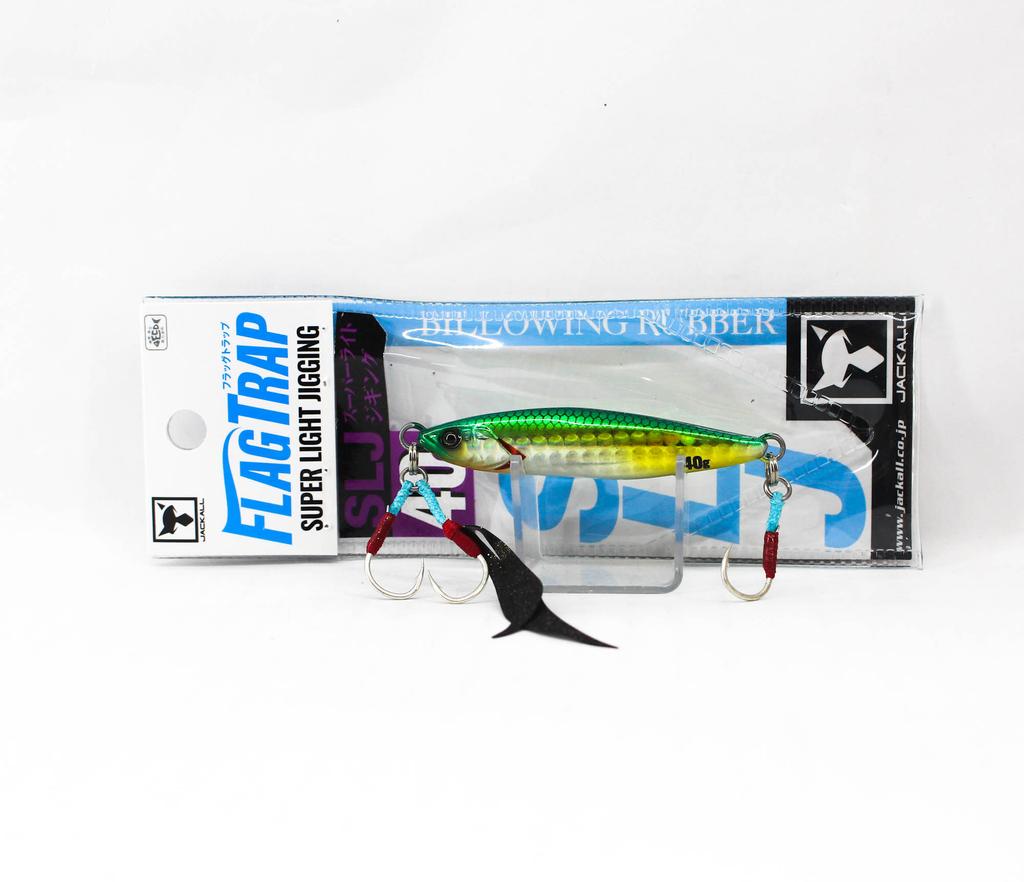 Jackall Metal Jig Flag Trap 40 Grams Green Gold Hara Glow (2054)