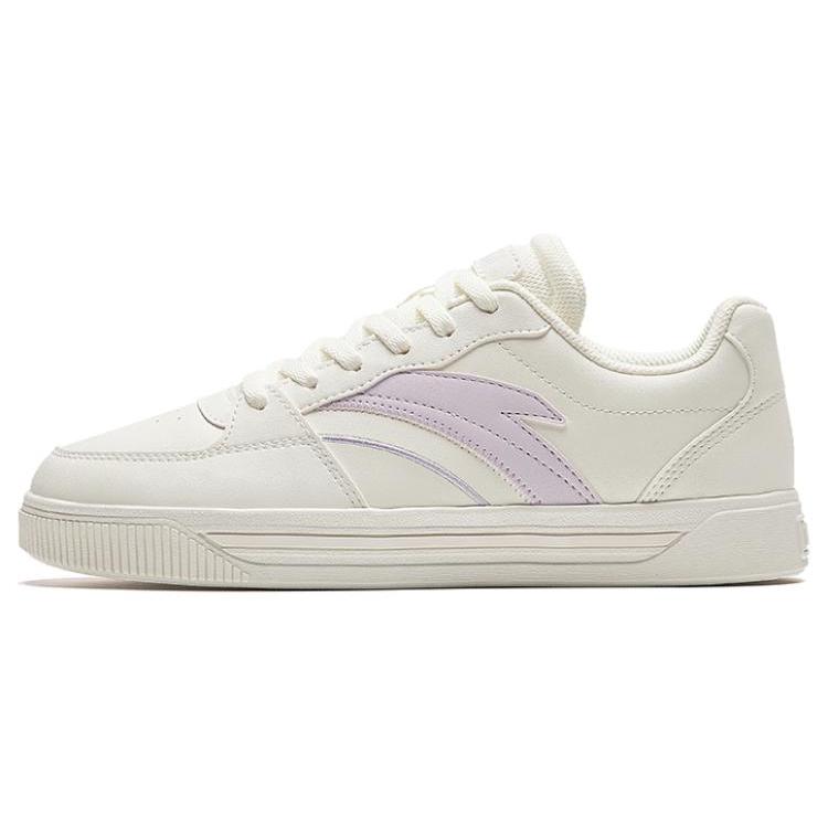 

Anta Cushioning, Wear Resistant Low top Skateboard Shoes Women s White Purple 122348063S-2 40