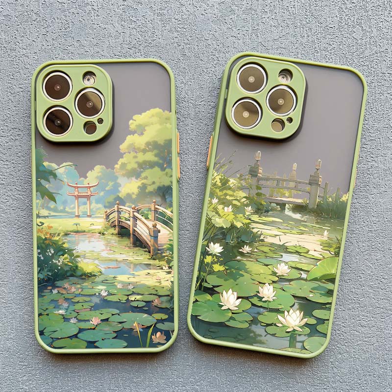 Summer Lotus Flower Phone Case For iPhone 16 15 Pro Max Case For iPhone 11 14 12 13 Pro Max Mini 7 8 15 Plus XS X XR Back Cover