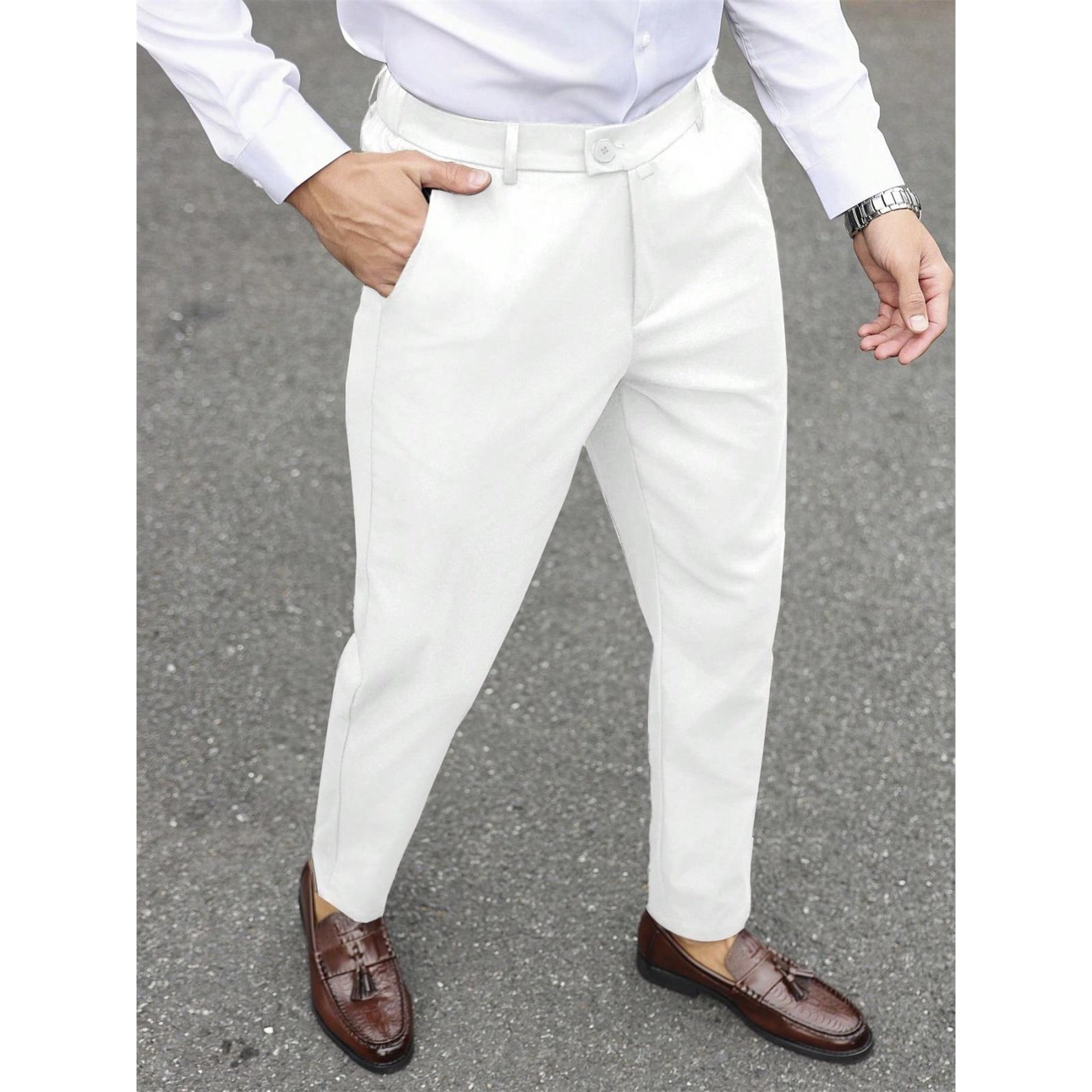 Men s Slim - Fit Dress Pants | Business - Casual Versatile & Stylish L белый