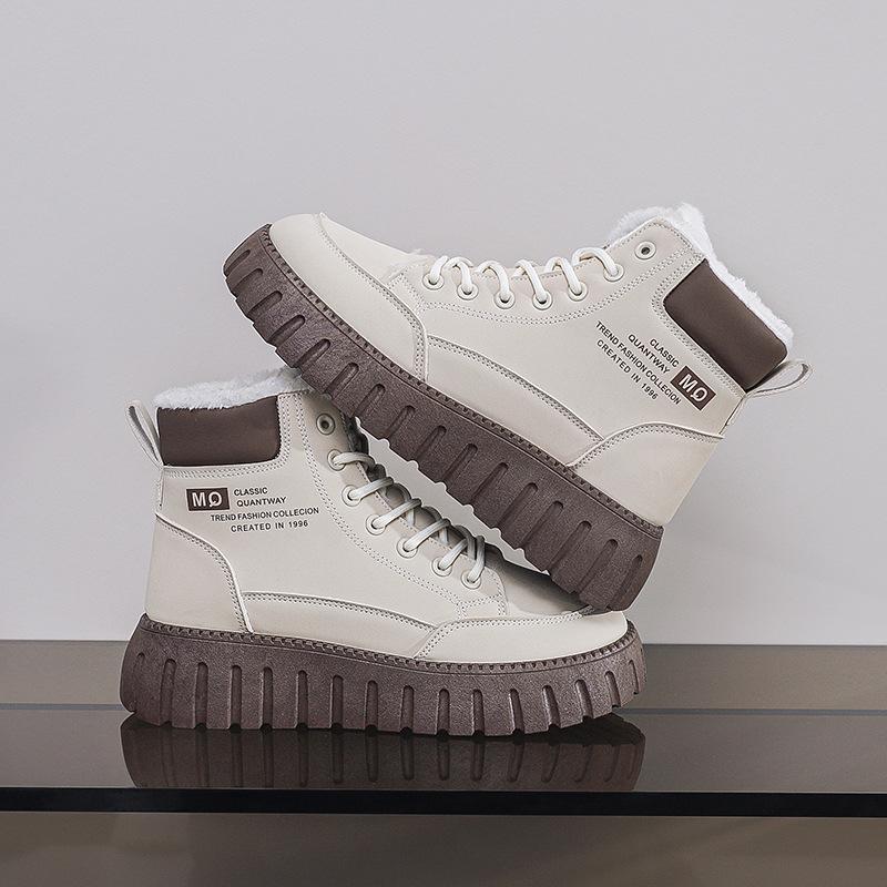 Women's shoes velvet high-top Martin boots women's thickened warm cotton shoes flat-soled fashion casual snow boots casual shoes