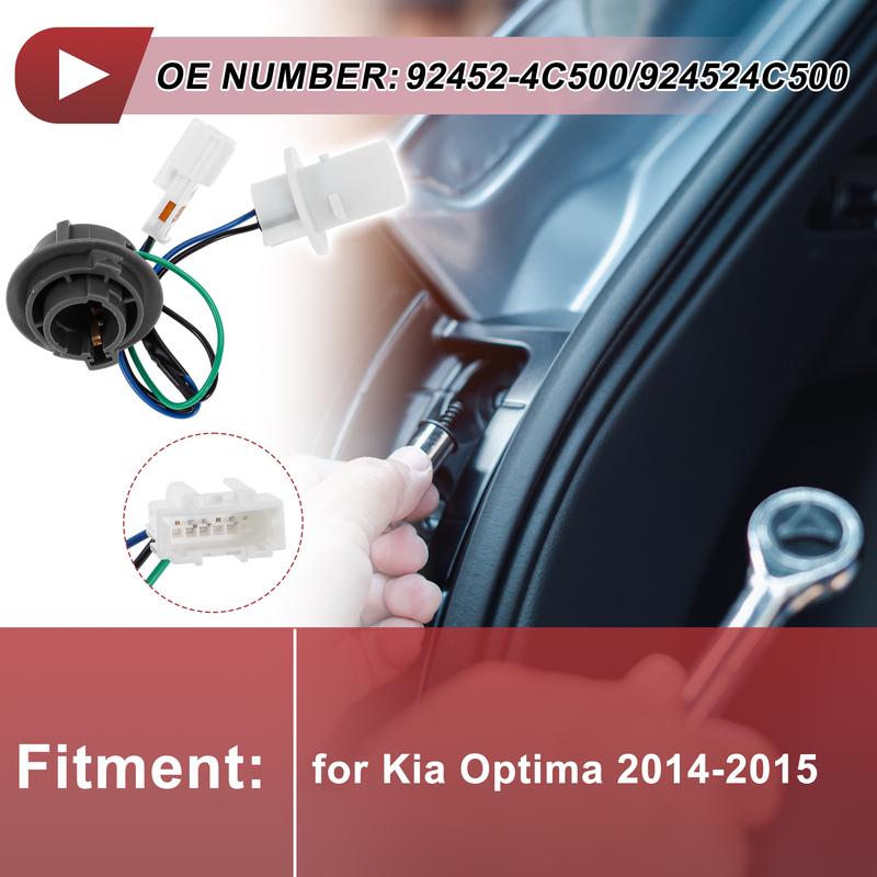 X Autohaux 1 Pc Backup Reverse Light Socket Wiring for Kia for Optima 14-15 No.92452-4C500