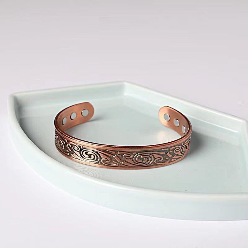 New Viking Magnetic Antique Red Copper Bracelet Popular Open Vortex