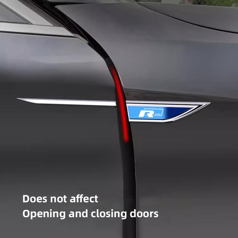 3D Metal Car Leaf Board Side Sticker Auto Door Label Body Decorative Blade Decals For Volkswagen VW RLine R T5 ID3 Tiguan GTI