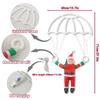 LED Christmas Parachute Light with Santa Claus Hanging Xmas Lamp for Outdoor Roof Balcony Porch Fence Tree Home Holiday Party Decor Ornaments