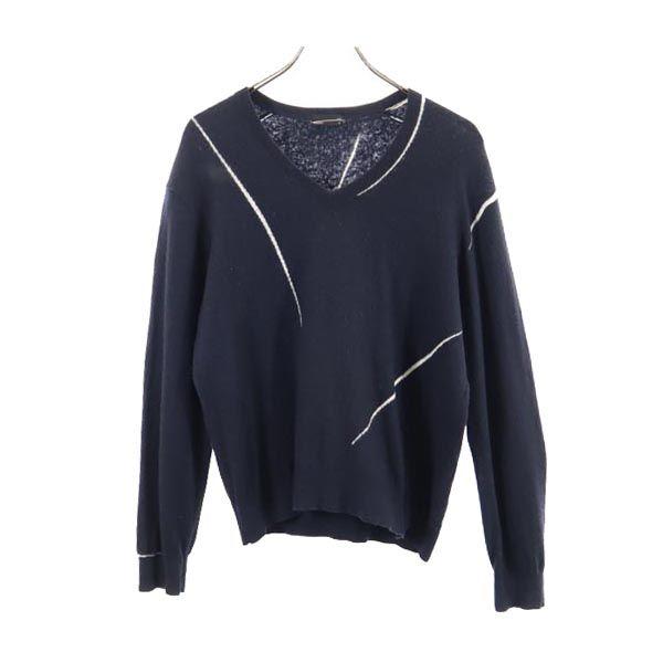 LAD MUSICIAN Long Sleeve V Neck Knit 44 Black Sweater Men's Used