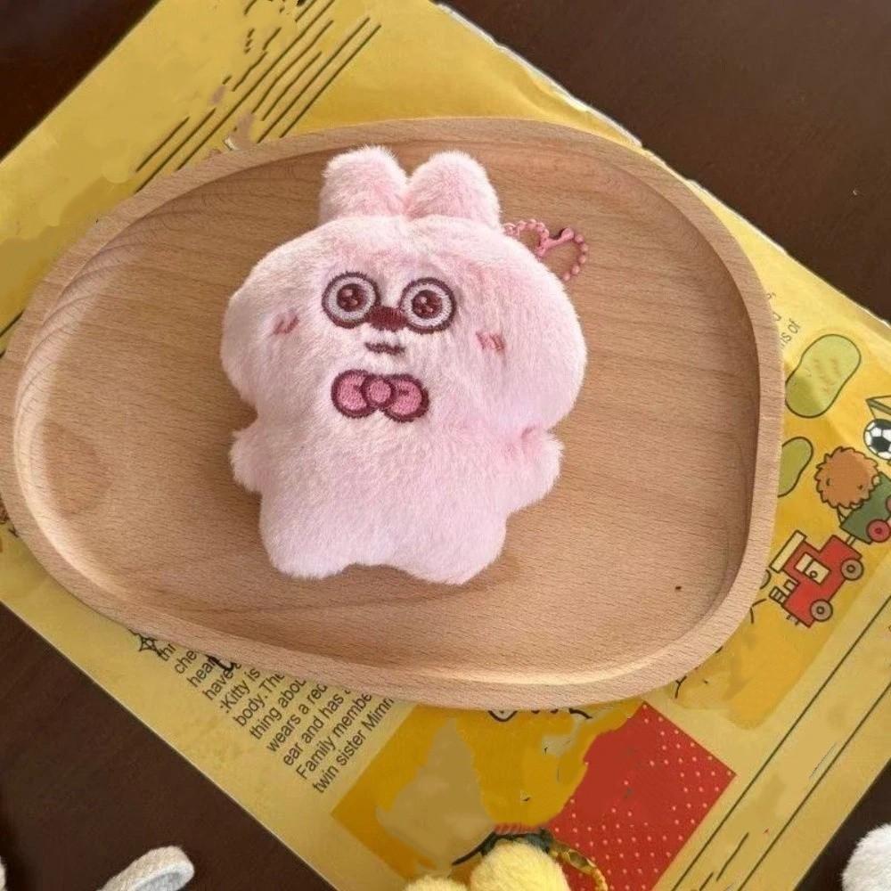 Key Ring Plush Rabbit Keychain Friendship Rabbit Pendant Cute Squeezing Keychain  Bag Decor