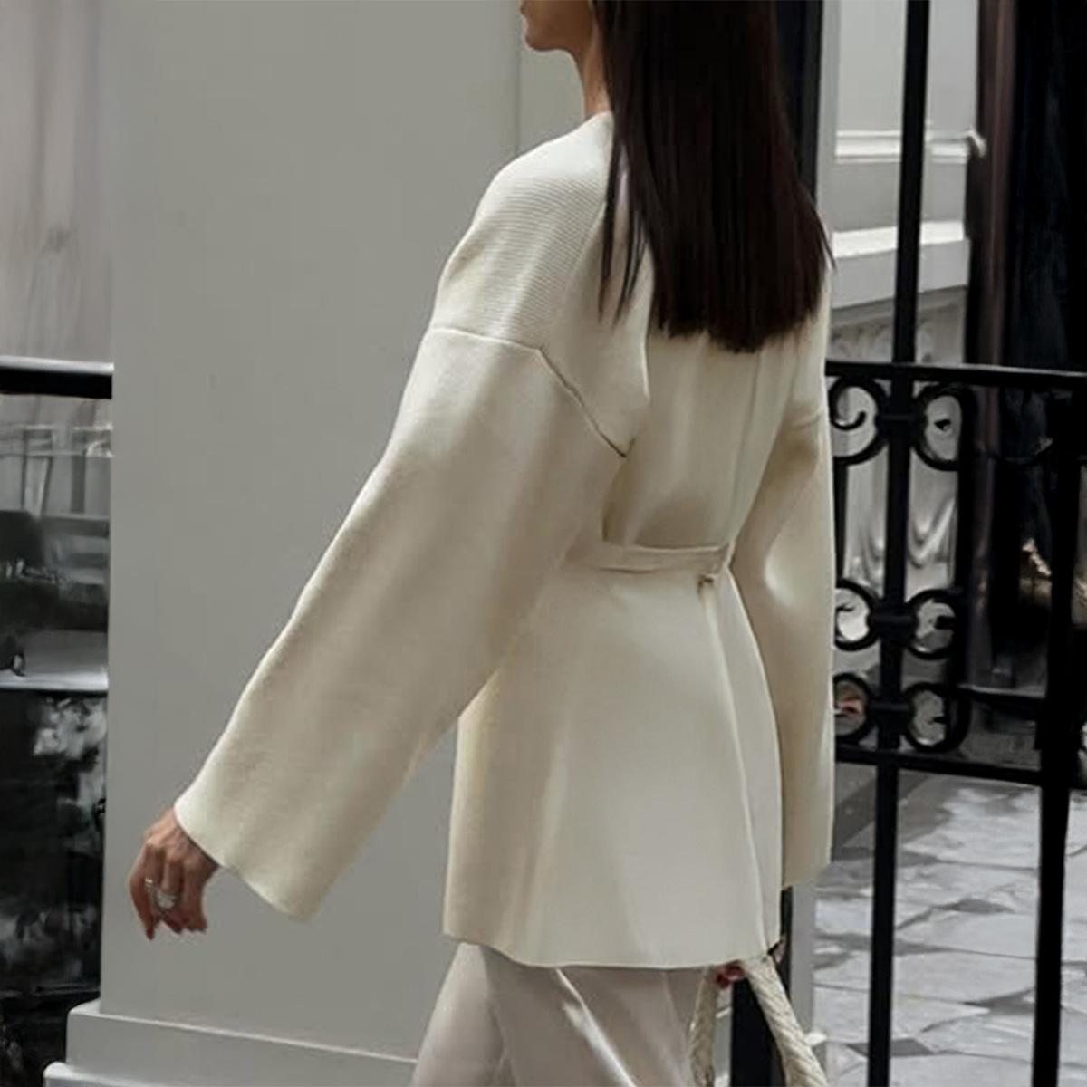 

Elegant High-end Long-sleeved Shirt and Sweater for Women 2025 Autumn and Winter S белый