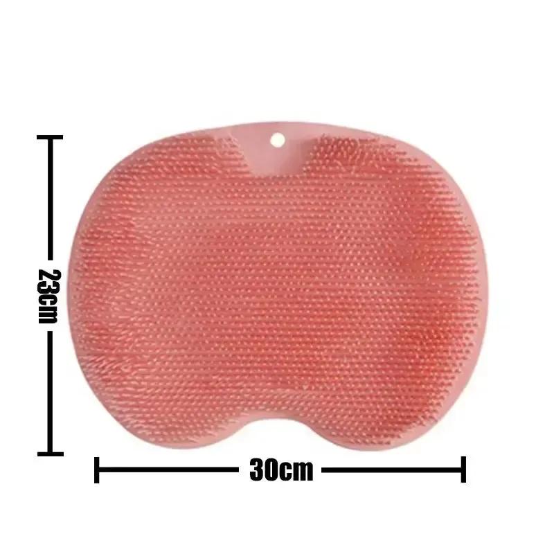 Body Shower Foot Scrubber Brush Wash The Body Cleanser Silicone Sponge Bath Massage Mat Back Brush Wall Mounted with Suction Cup