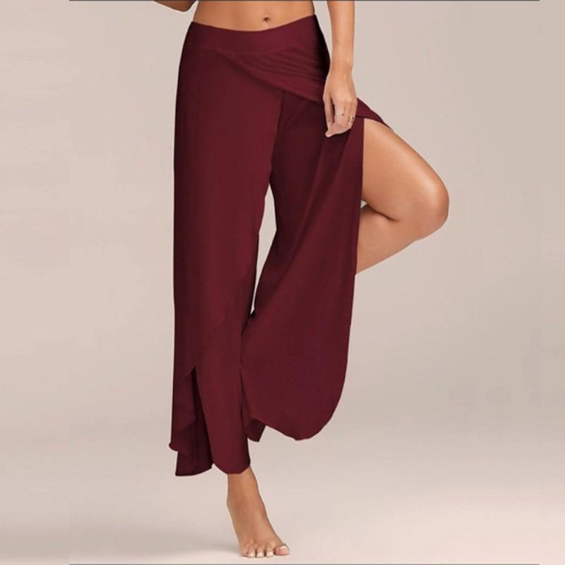 Plus Size Chiffon Palazzo Pants with Wide Leg Flare for Yoga and Casual Wear In 10 Colors