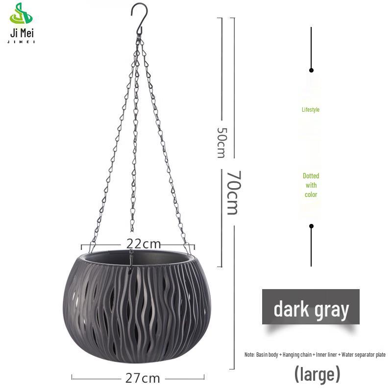 Outdoor Hanging Imitation Rattan Planter