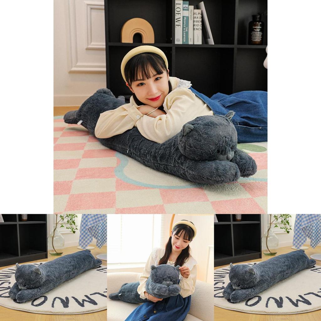 Lazy Blue Cat Long Plush Pillow Stuffed Toy For Kids And Adults Special Characters Included