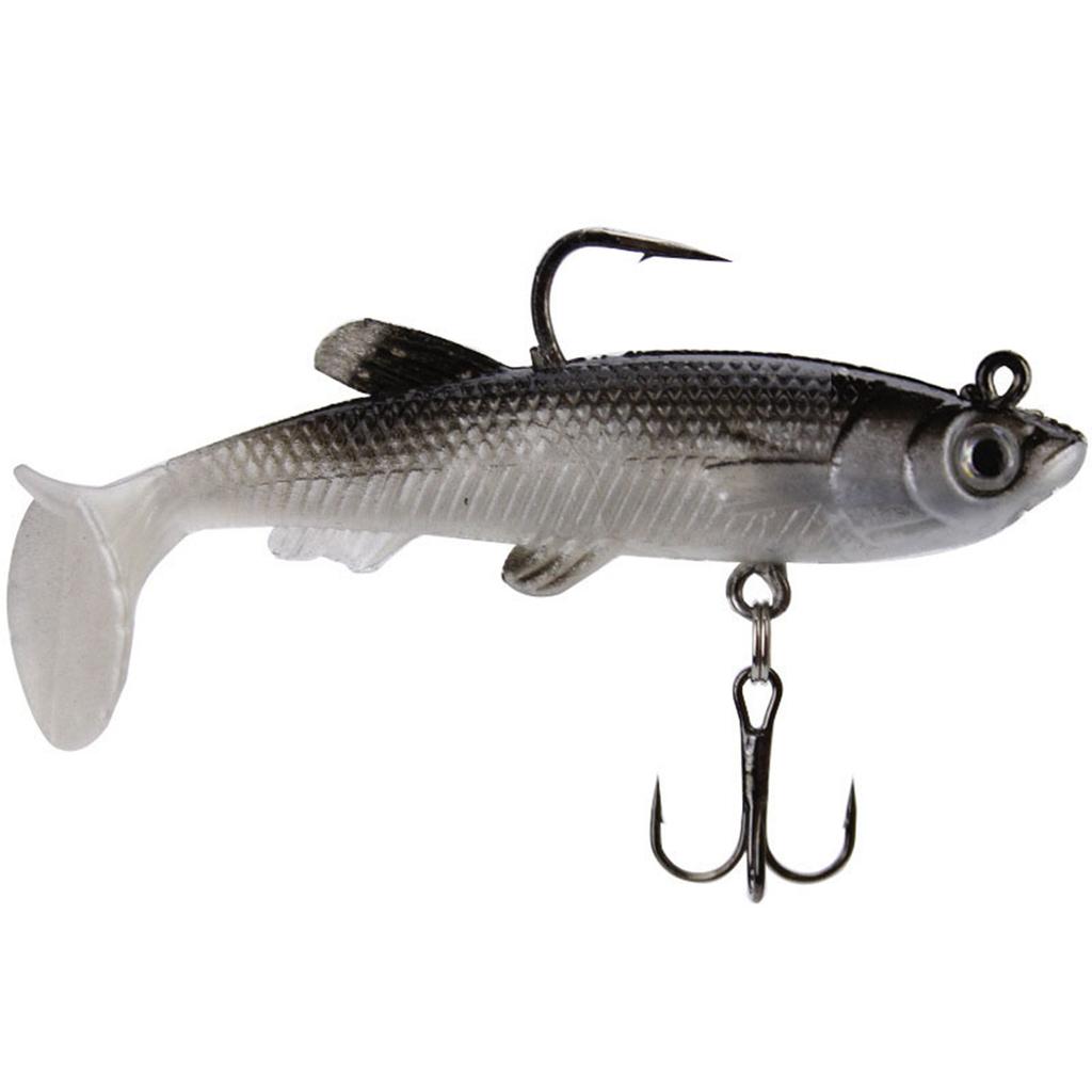 3PCS Soft Fishing Lures Jig Flexible Realistic Appearance Streamlined Body Fishing Bait Hook for Lake Sea