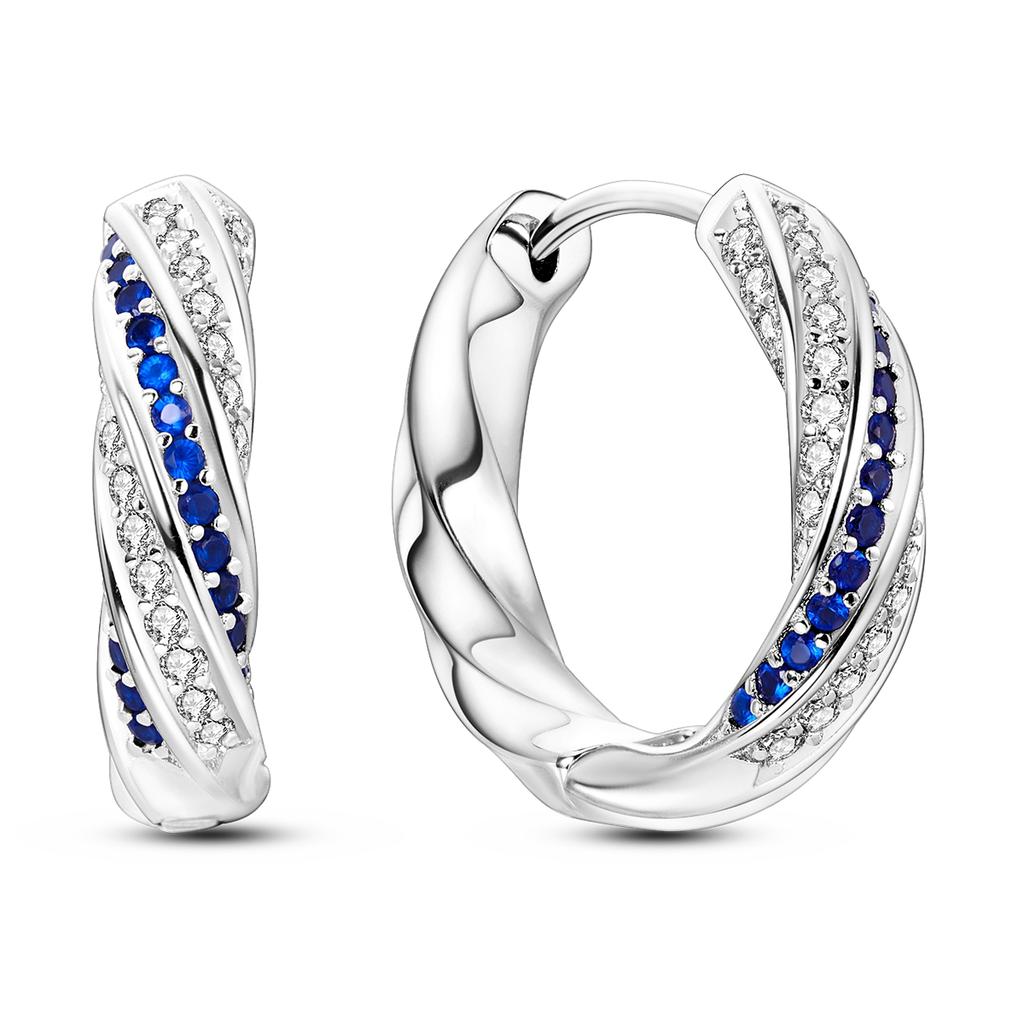 Silver Plated U Round Heart Shape CZ Zircon Earrings Hoop Earrings For Women DIY Making Jewelry Gift