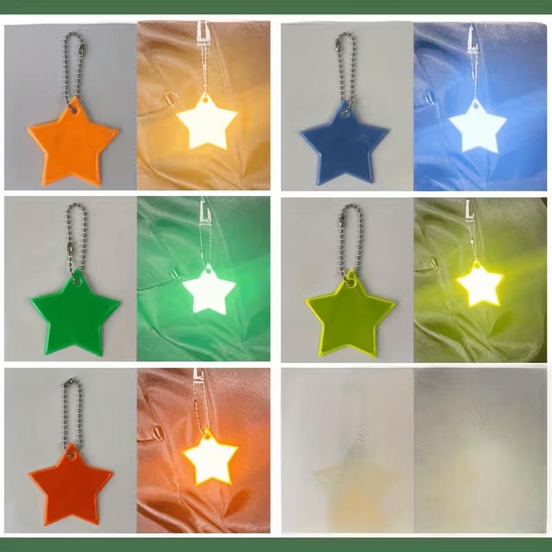 13-Color Reflective Star Pendant: Customizable Logo Keychain & Backpack Ornament