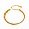 Fenny Waterproof&No Fade Fashion Multi-layer Fine Snake Chain Spliced Bead Bracelet for Women Stainless Steel Jewelry