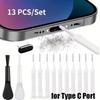 Cell Phone Charging Port Dust Plug Cleaning Brush Shower Dust Tools for Samsung IPhone 16 15 14 13 Pro Max Plus IOS Type C Port