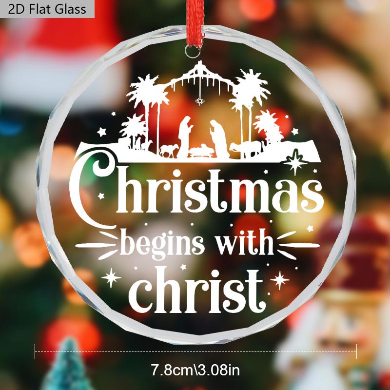 1pc/2pcs Christmas Acrylic Ornament,Spirit and Festive Holiday Decor,Perfect Reminder of The True Essence of Christmas,deal Gift for Family and Faith
