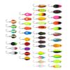43Pcs Metal Spoon Fishing Baits Sequined Fishing Spoon Lure for Bass Trout Single Hook Wobbler Casting Spinner Baits