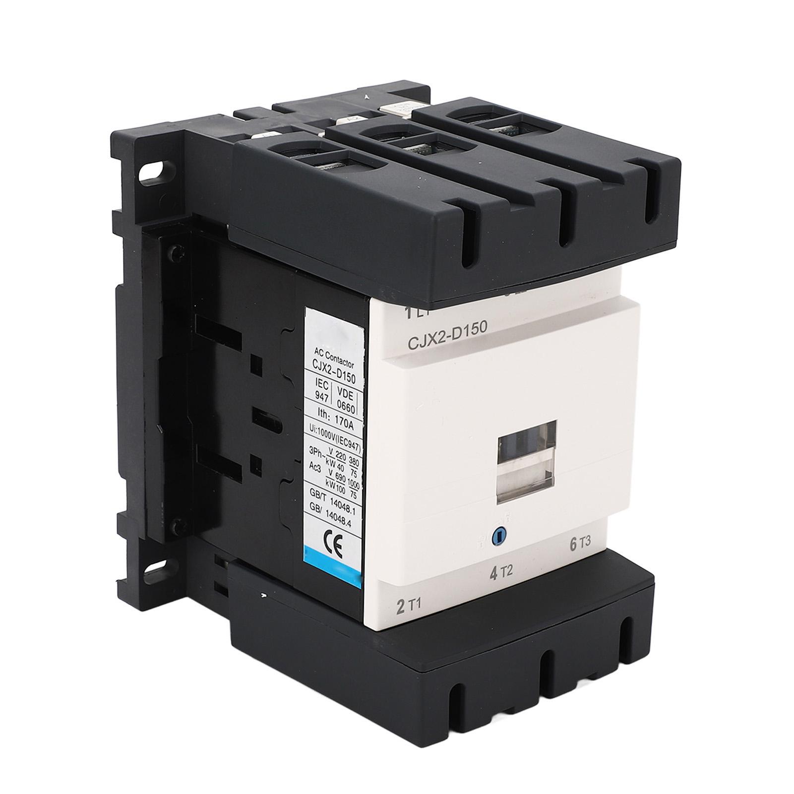 

AC380V AC Contactor Silver Contact 1NO 1NC 150A 3 Phase Electric Contactor for Power Distribution