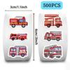 Cartoon Design Truck Stickers 500PCS Roll Fire Engine Stickers  Living Room Decoration