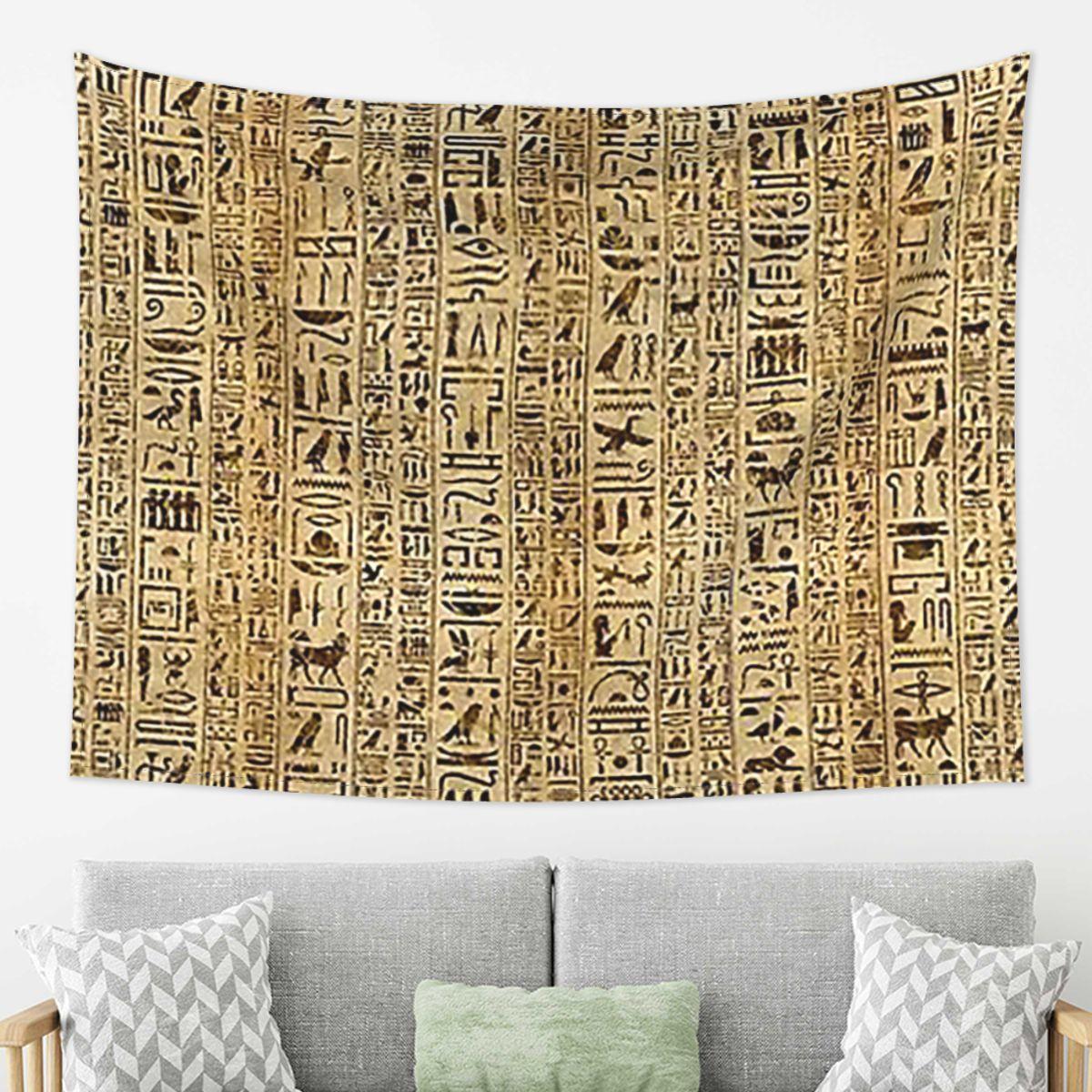 

Egyptian Hieroglyphs And Deities Tapestry Wall Hanging Aesthetic Home Decoration Tapestries for Living Room Bedroom 74x94cm(29x37in)