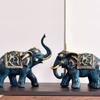 1 Pair Innovative Elephant Resin Ornament Inviting Wealth and Keeping Business Elephant Statue for Office Living Room