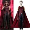 Kostým Scarlet Witch Cosplay Kompletní sada WandaVision Halloween Cosplay Saténové šaty pro hraní rolí