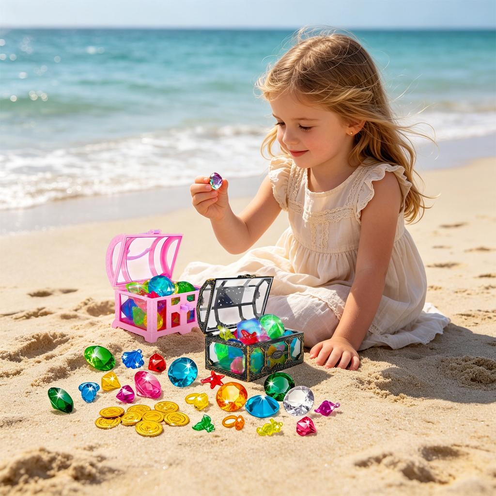 Summer-Appropriate Children's Pool And Diving Pool Toys, Diving Game Treasure Chest Toy Set.