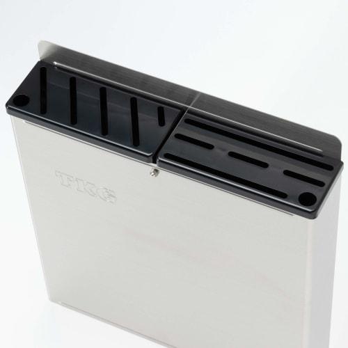 Endo Shoji TKG Large Color Knife Rack with Plastic Plate, AB Type, Black, 18-8mm Body, ABS Resin Lid, Made in Japan, AHU676