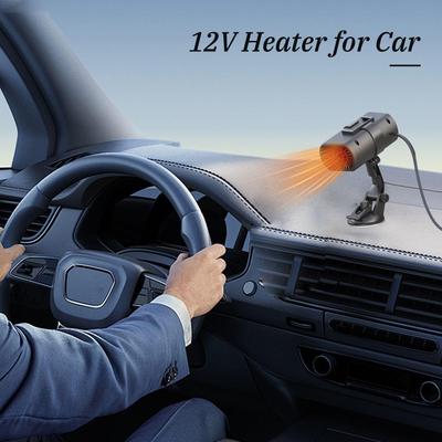 12V Portable Car Heater Car Defroster with Fan 2 In 1 Windshield Defroster with Suction Holder for Vehicle Truck Window Winter